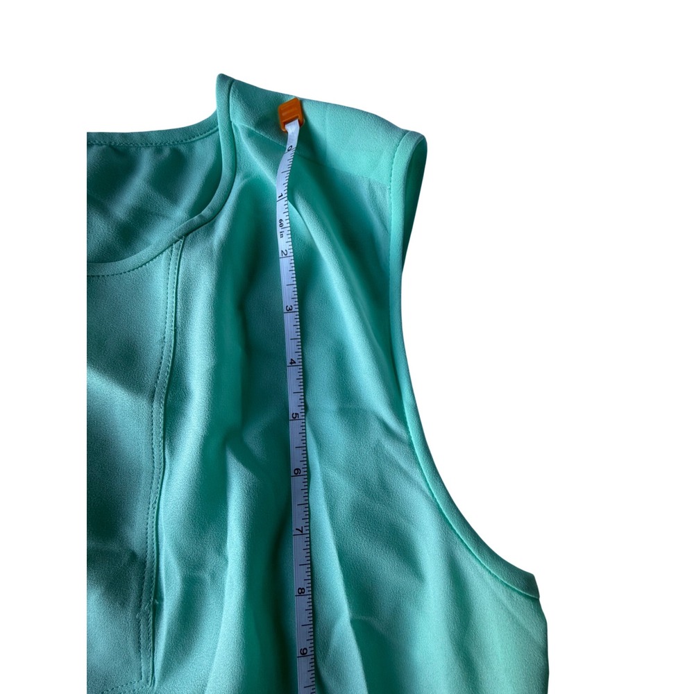 J.Crew Womens Mint Green Sleeveless Split Neck Pleated Blouse Top E4992 Size S - Picture 6 of 8